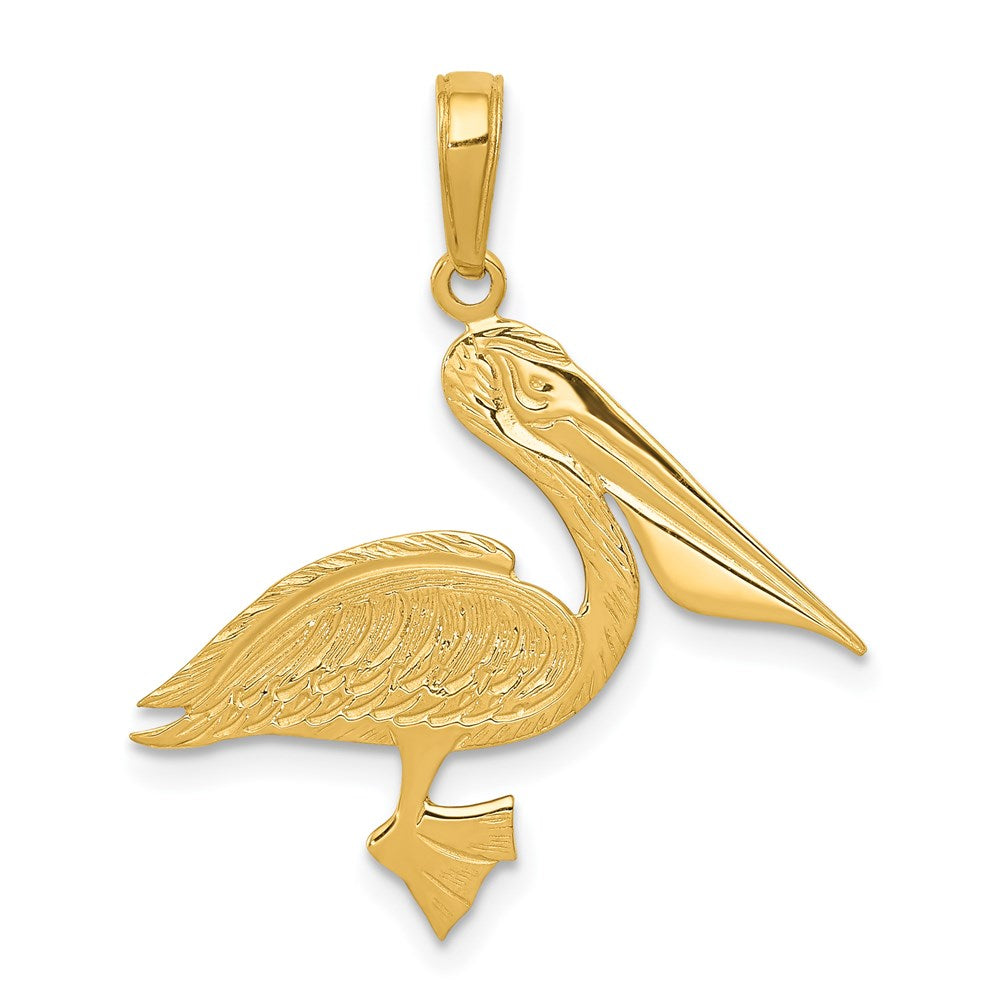 Solid;Polished;14k Yellow gold;Textured back;Flat