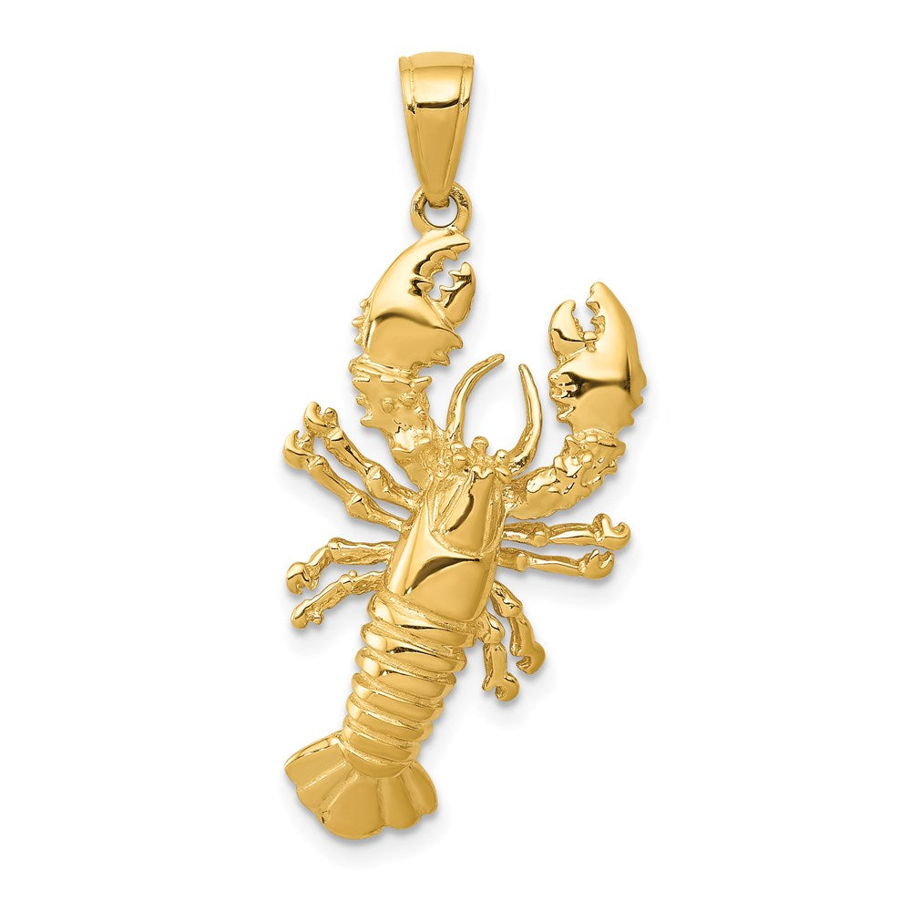 Solid;Casted;Polished;3-D;14k Yellow gold