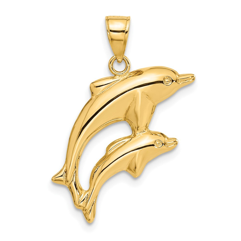 Solid;Casted;Polished;3-D;14k Yellow gold;Hollow