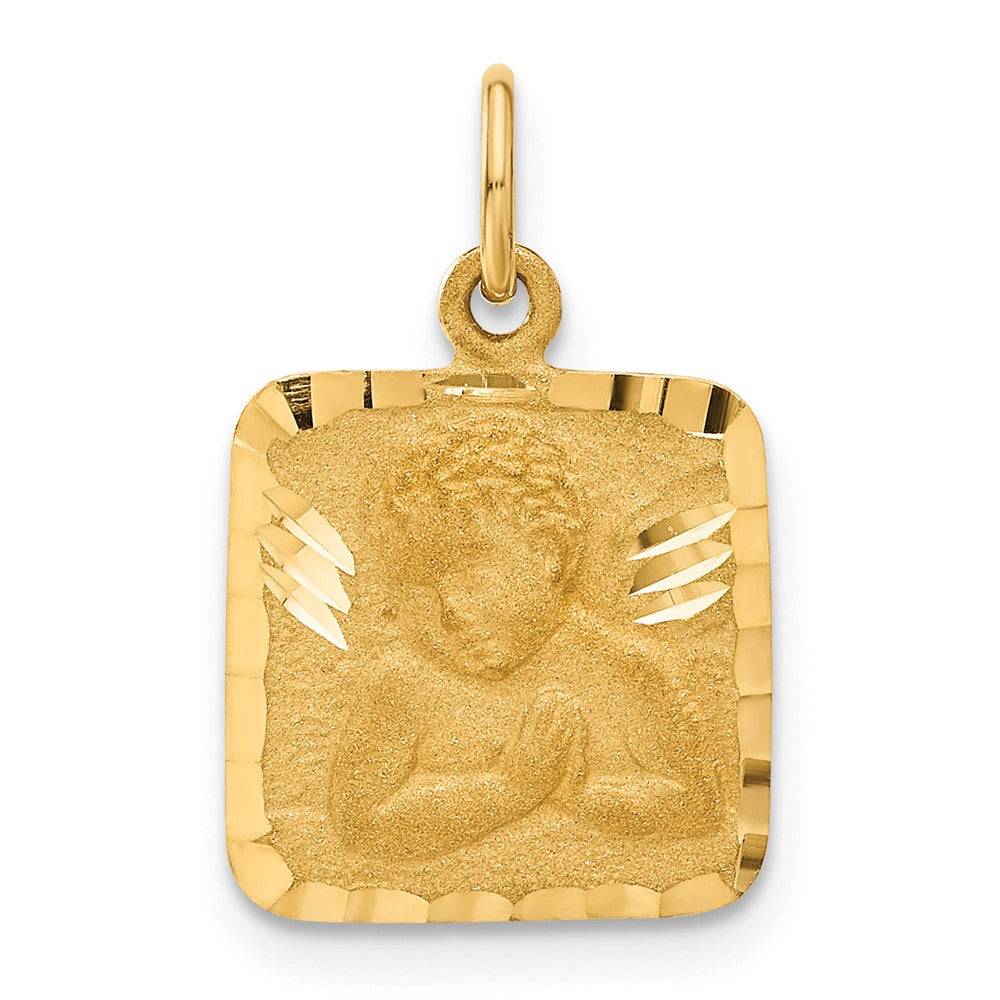 Solid;Casted;Diamond-cut;Satin;14k Yellow gold;Not engraveable;Textured back