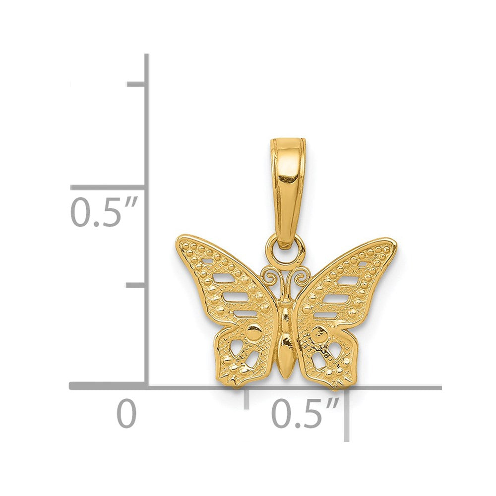 14k Cut-Out Butterfly Pendant