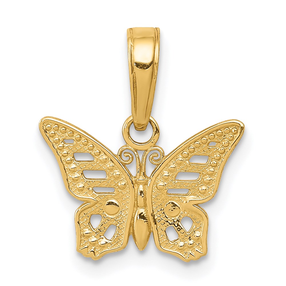 14k Yellow gold;Textured;Textured back