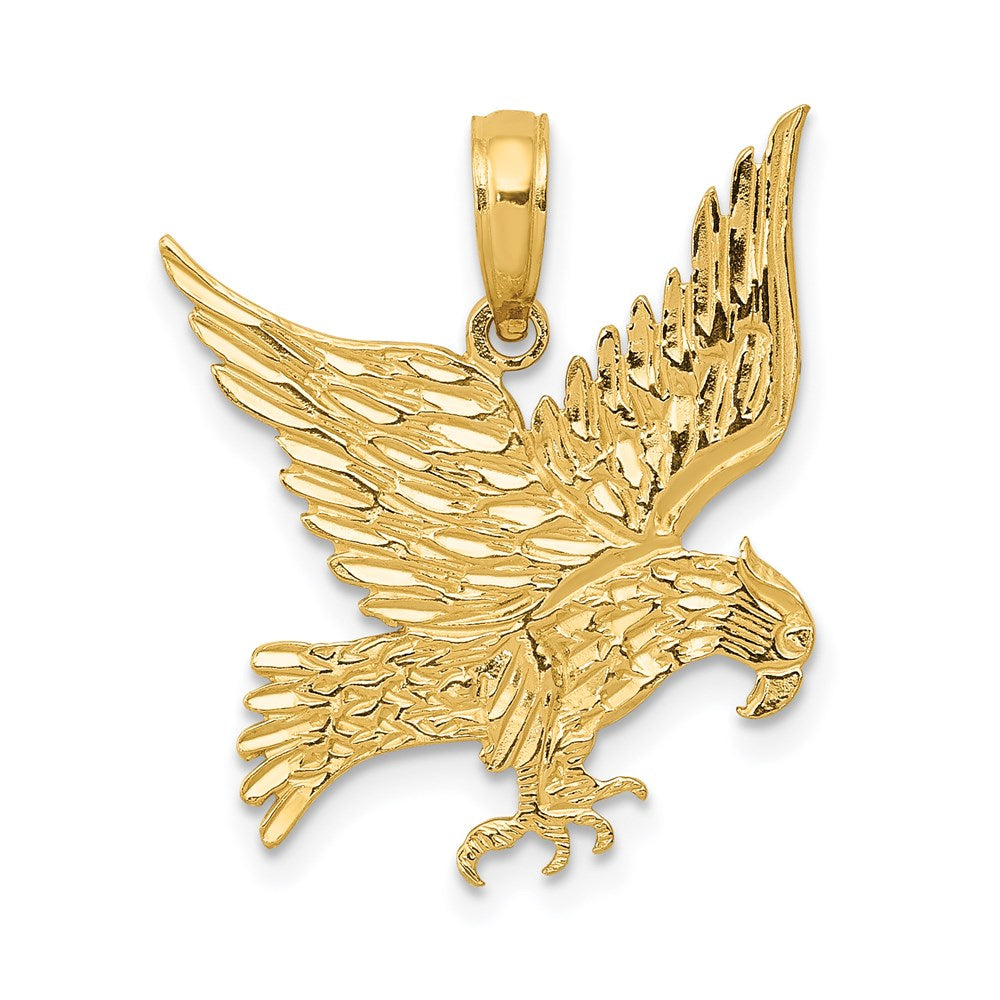 Die struck;14k Yellow gold;Textured;Textured back