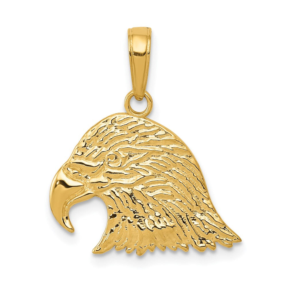Solid;Casted;Polished;14k Yellow gold;Textured;Textured back
