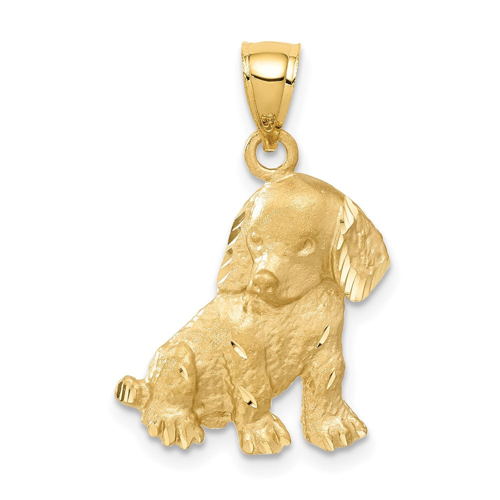 Solid;Casted;Diamond-cut;Polished;Satin;14k Yellow gold;Open back;Textured;Textured back