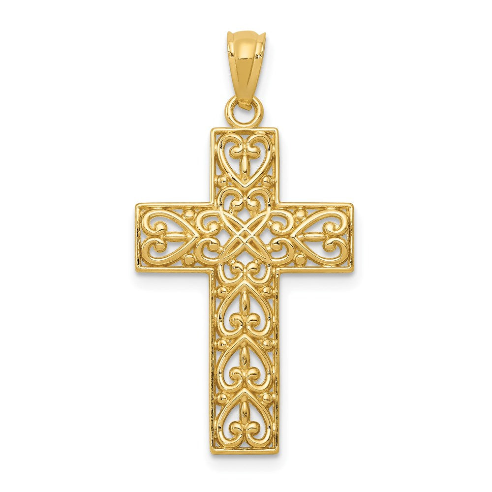 Solid;Diamond-cut;Polished;14k Yellow gold;Filigree