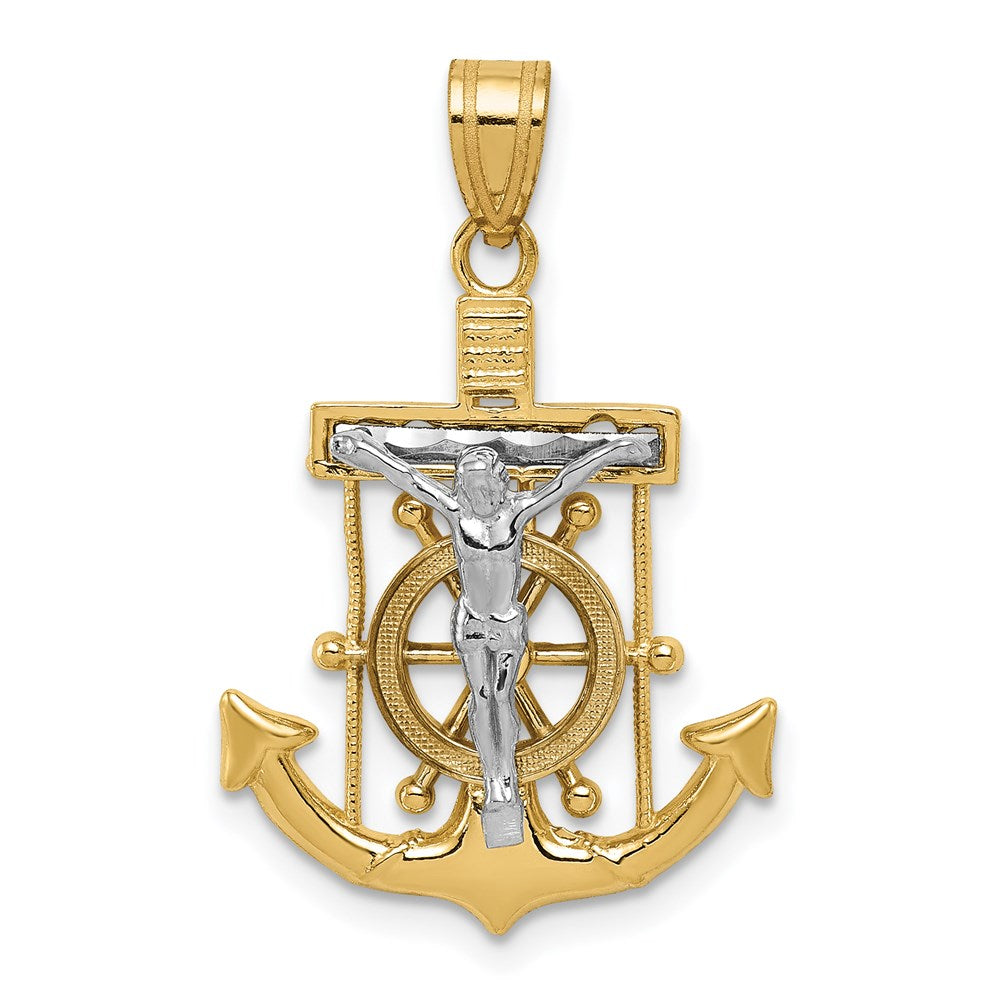 Solid;Casted;Diamond-cut;Polished;14K Two-tone;Textured