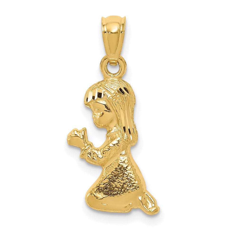 Casted;Diamond-cut;14k Yellow gold;Open back;Polished & satin