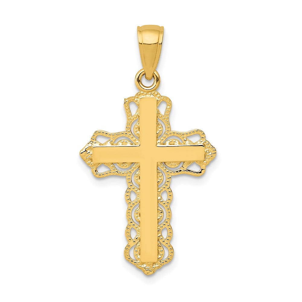 Polished;14k Yellow gold;Textured