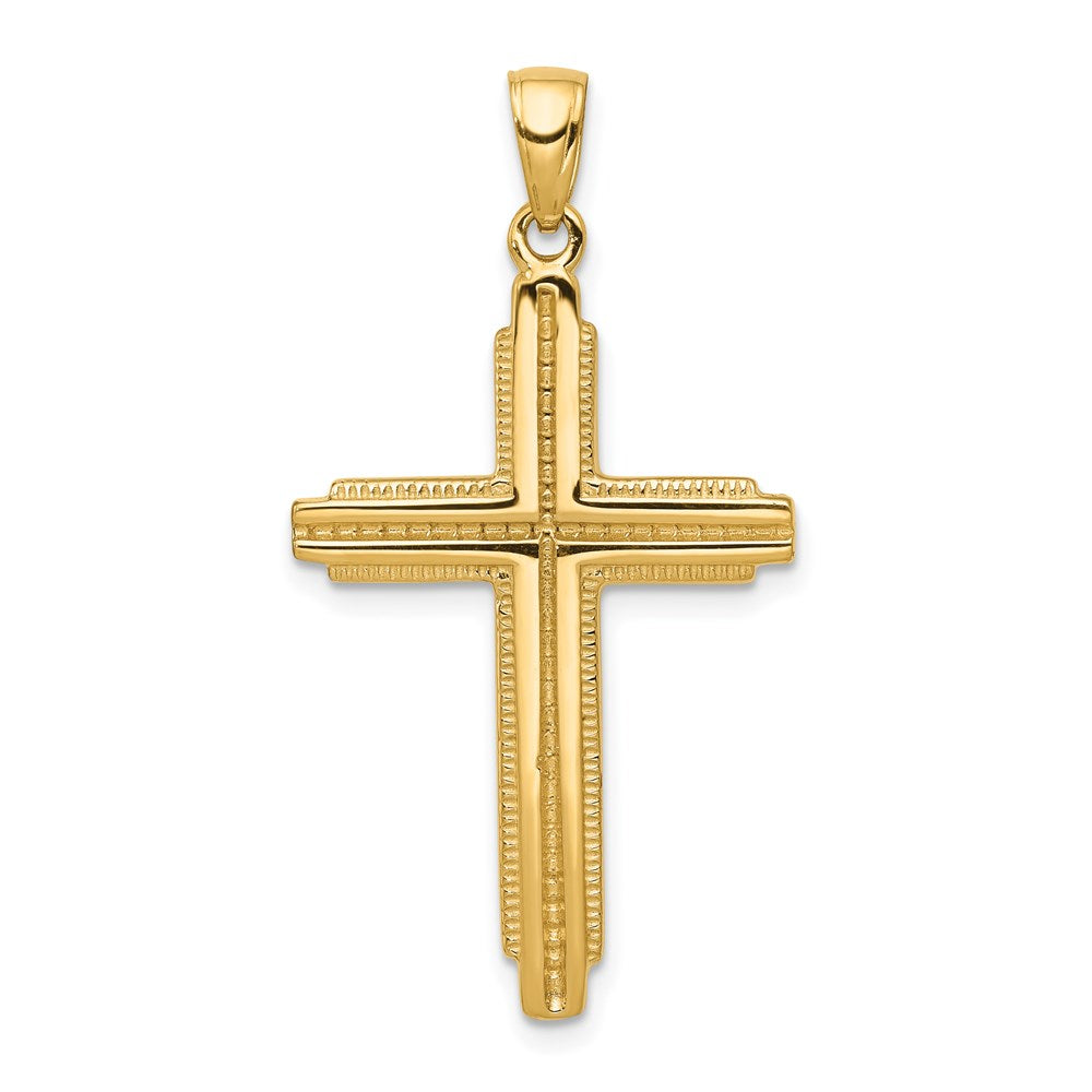 Polished;14k Yellow gold;Engravable;Polished back;Textured