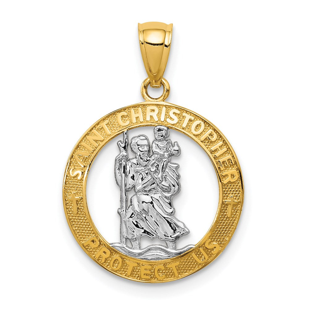 Polished;14k Yellow gold;Rhodium-plated