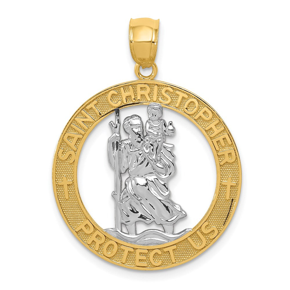 Polished;14k Yellow gold;Rhodium-plated
