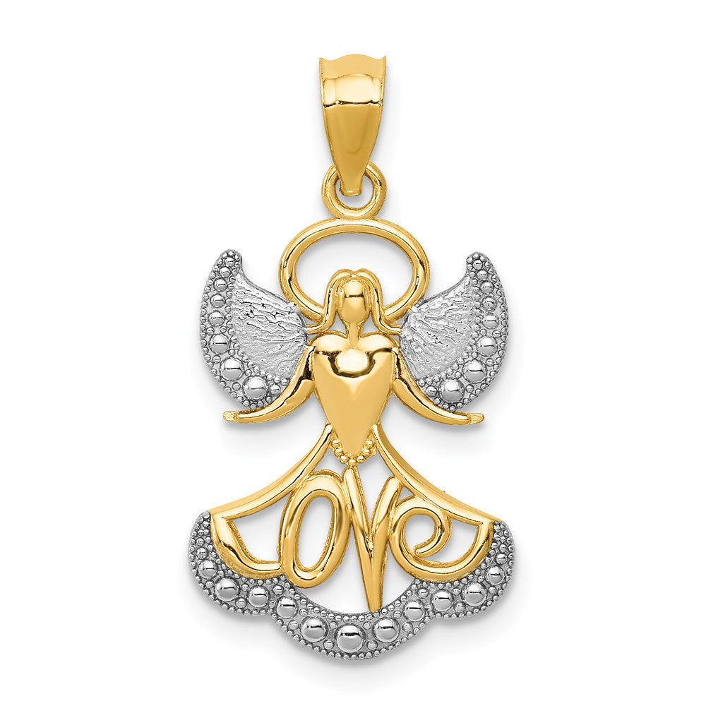 Solid;Open back;14K Yellow gold & rhodium;Textured back;Polished & satin
