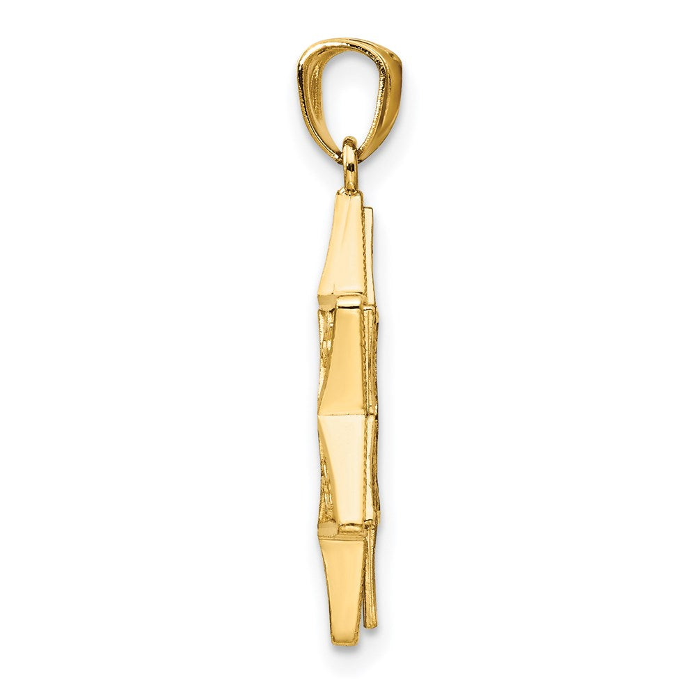 14k Two-tone Star of David and Torah Pendant