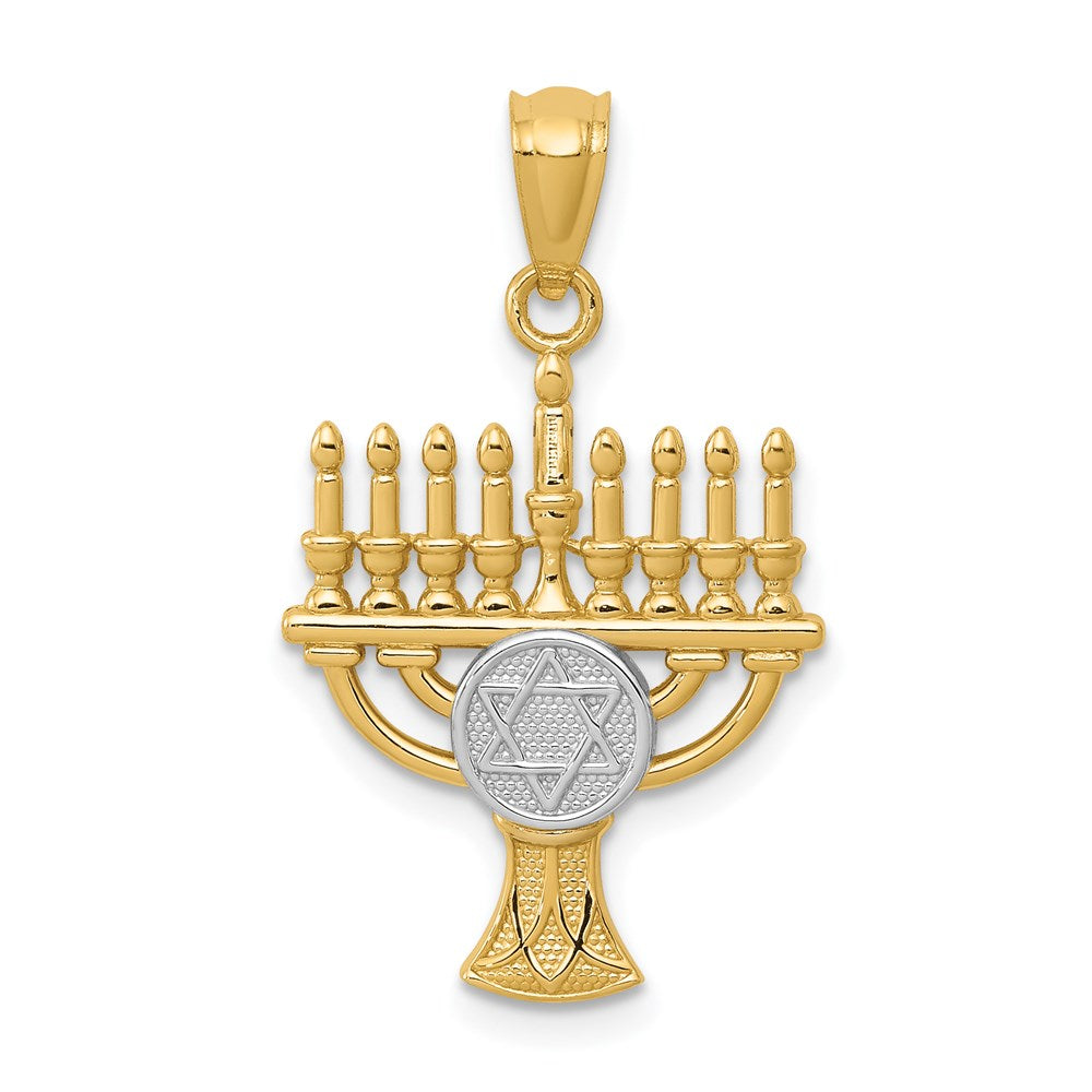 Solid;Polished;14K Yellow gold & rhodium;Textured;Textured back