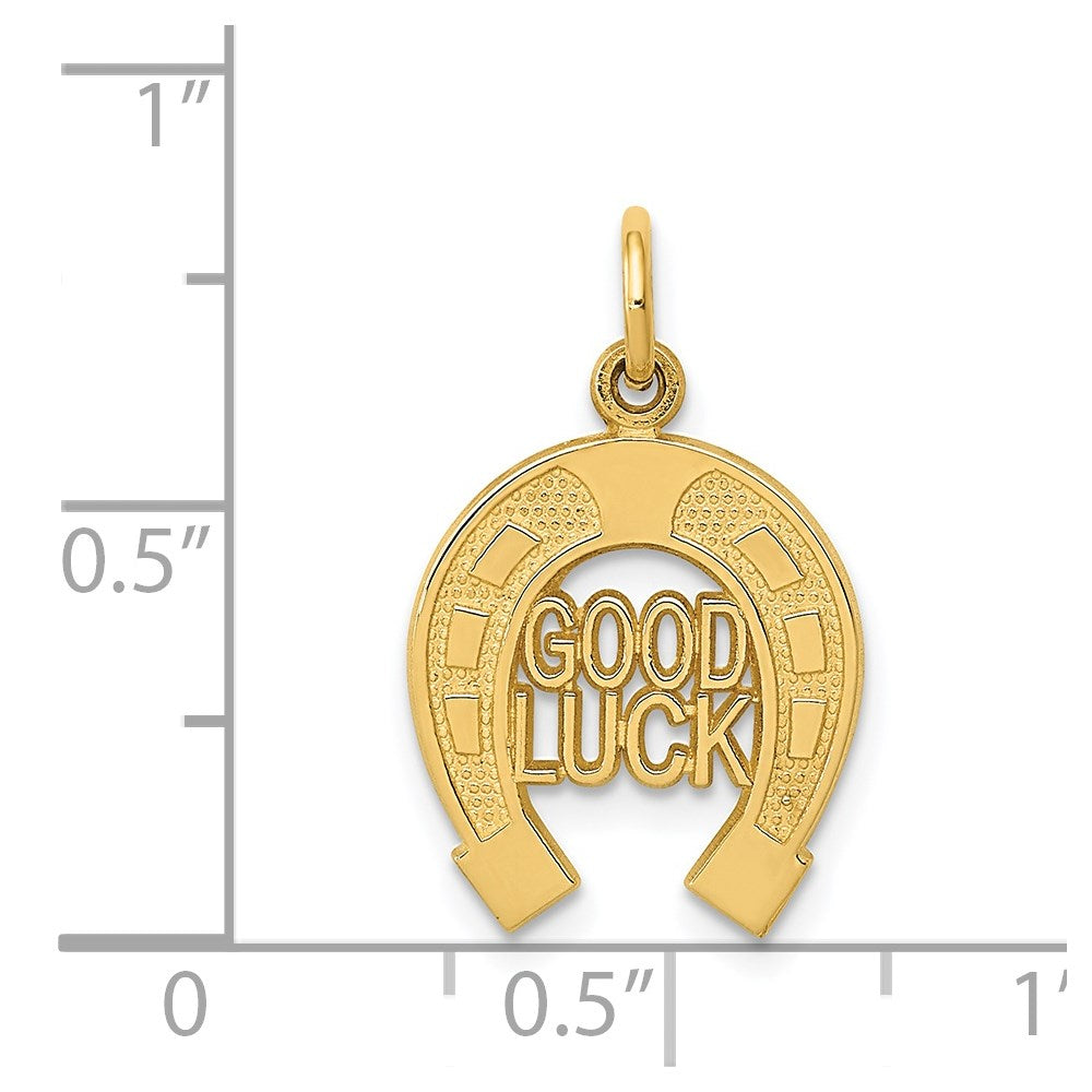 14k GOOD LUCK Horseshoe Charm
