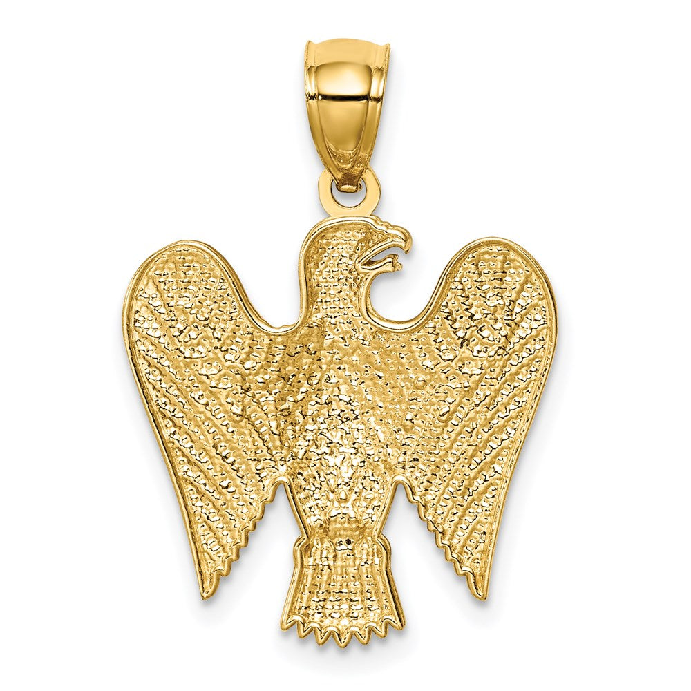 14K and White Rhodium Eagle Pendant
