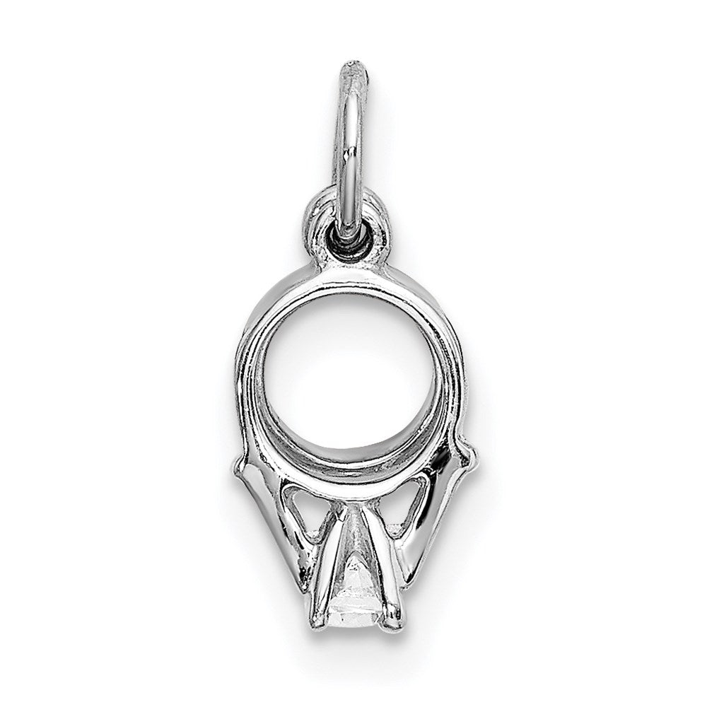 14k White Gold CZ Mini 3-D Wedding Rings Charm