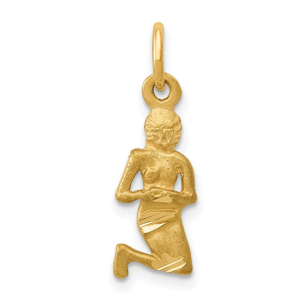 Solid;Casted;Diamond-cut;Satin;14k Yellow gold