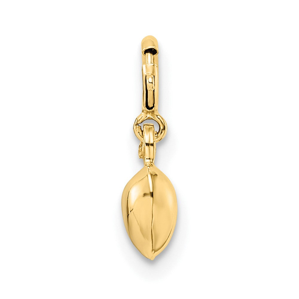 14K Polished 3-D Puffed Heart with Spring Ring Clasp Charm