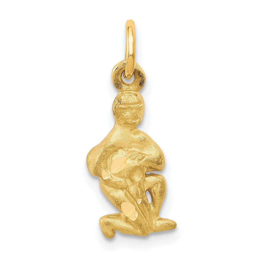 Solid;Casted;Diamond-cut;Satin;14k Yellow gold