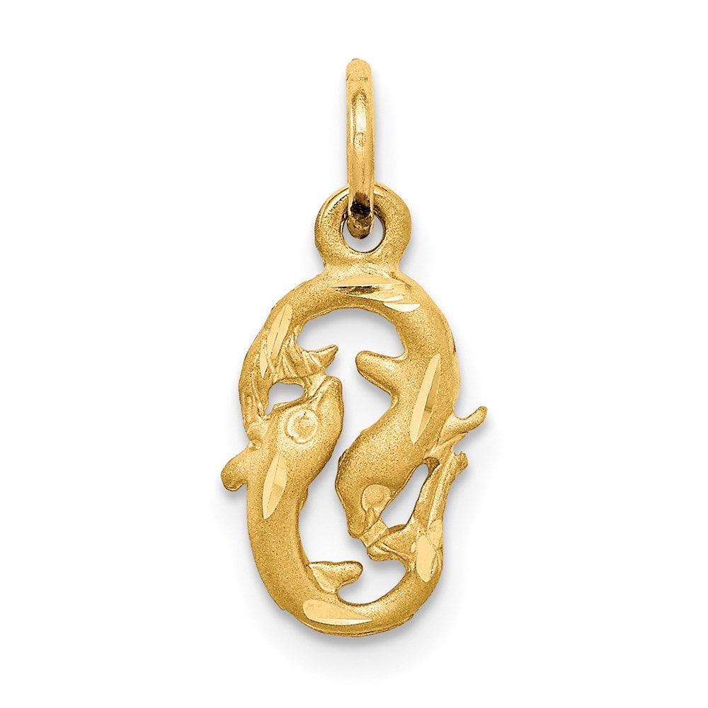 Solid;Casted;Diamond-cut;Satin;14k Yellow gold