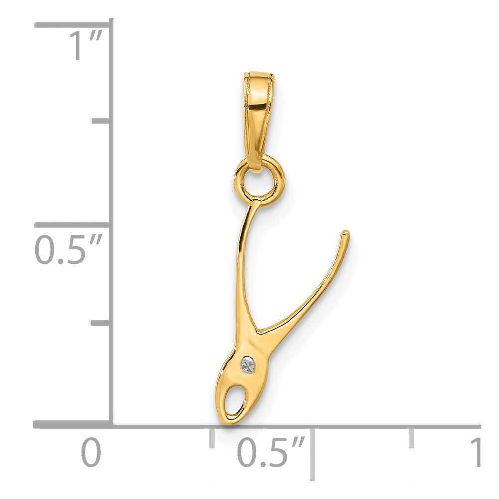 14k and White Rhodium Diamond-cut 3-D Pliers Pendant