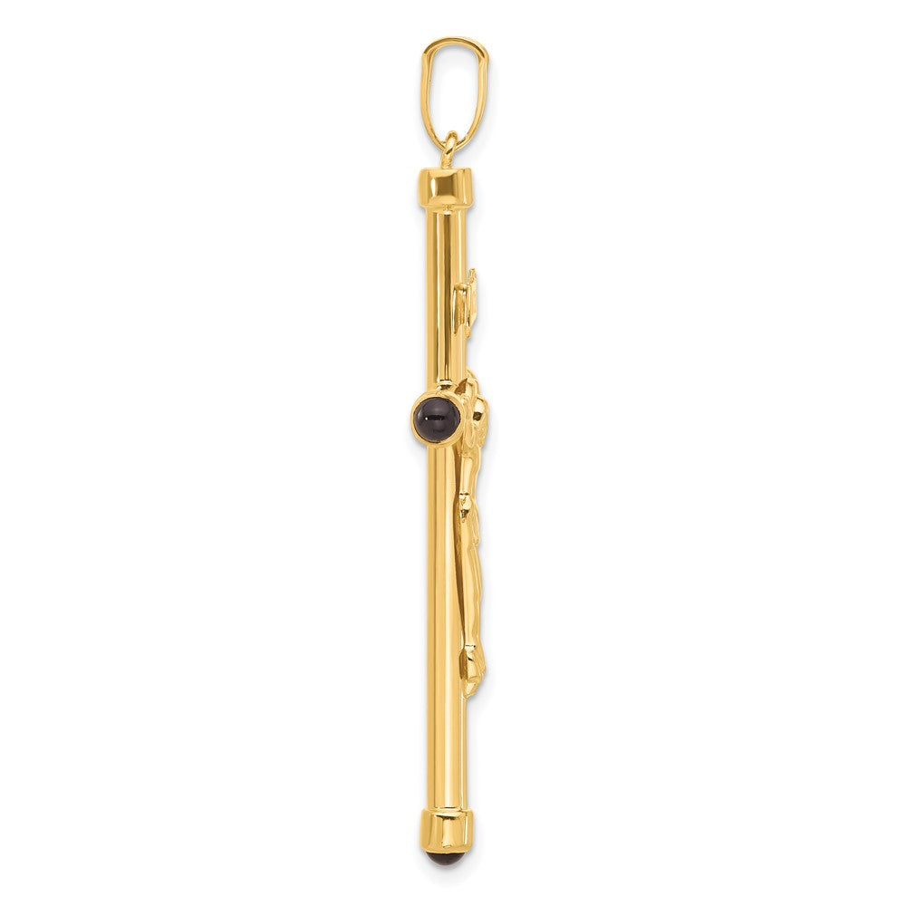 14K Polished Crucifix with Onyx Tips Pendant