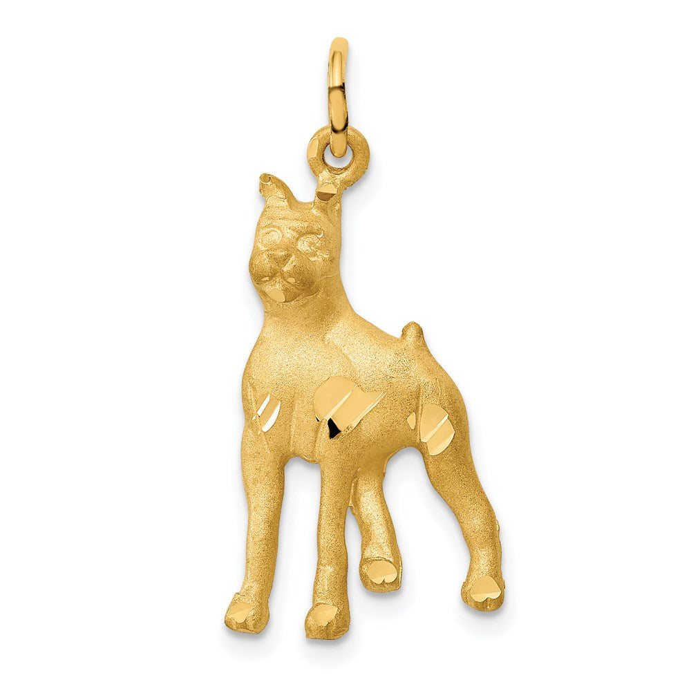 Solid;Casted;Diamond-cut;Satin;14k Yellow gold;Engravable