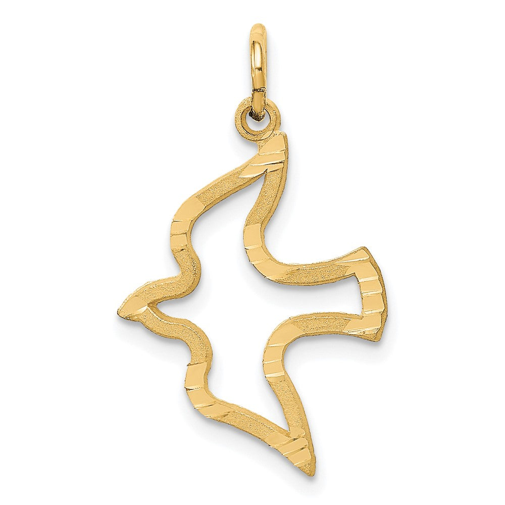 Solid;Diamond-cut;Satin;Die struck;14k Yellow gold;Textured back