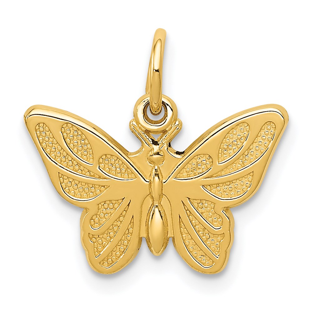 Solid;Casted;Polished;14k Yellow gold;Textured back