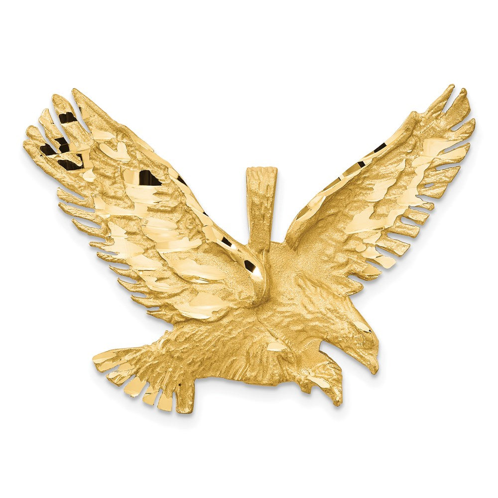 Solid;Casted;Polished;14k Yellow gold;Textured;Textured back