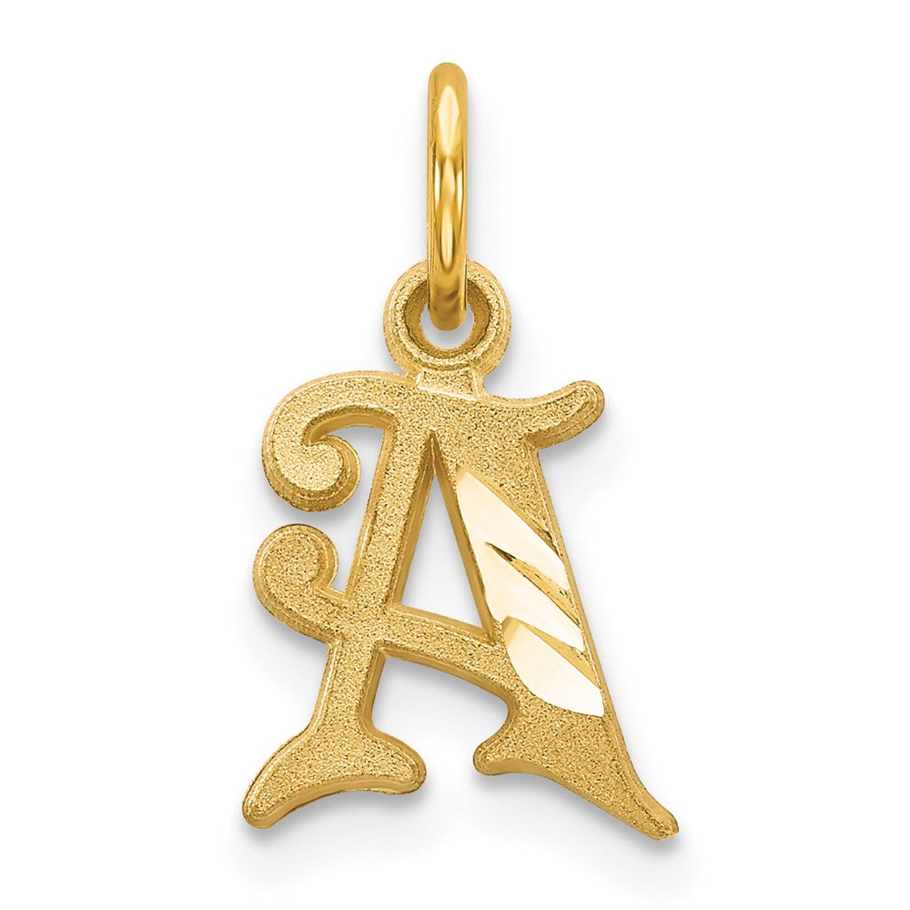 Solid;Casted;Diamond-cut;14k Yellow gold;Sandblast finish