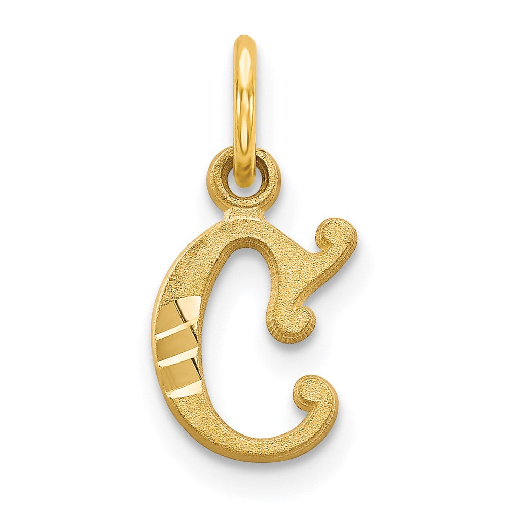 Solid;Casted;Diamond-cut;Satin;14k Yellow gold