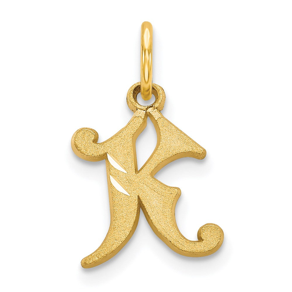 Solid;Casted;Diamond-cut;Satin;14k Yellow gold