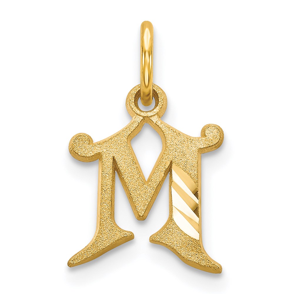 Solid;Casted;Diamond-cut;Satin;14k Yellow gold