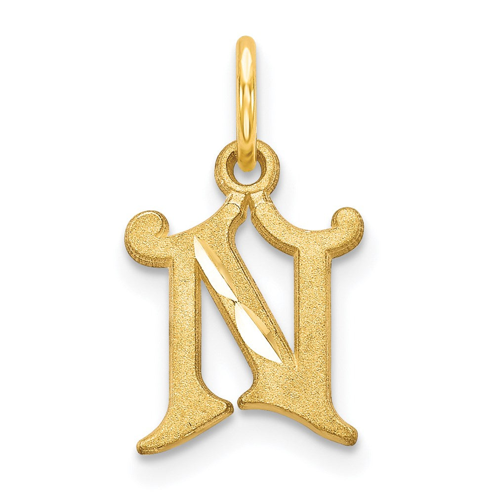 Solid;Casted;Diamond-cut;Satin;14k Yellow gold
