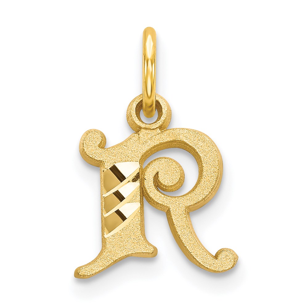 Solid;Casted;Diamond-cut;Satin;14k Yellow gold