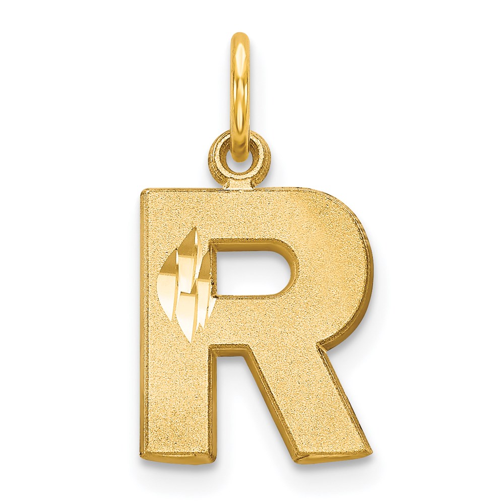 Solid;Casted;Diamond-cut;Satin;14k Yellow gold
