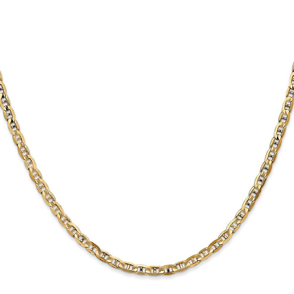 14K 26 inch 3mm Concave Anchor with Lobster Clasp Chain