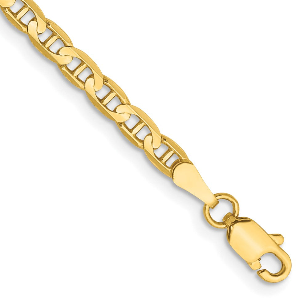 Solid;Polished;14k Yellow gold;Lobster;Concave