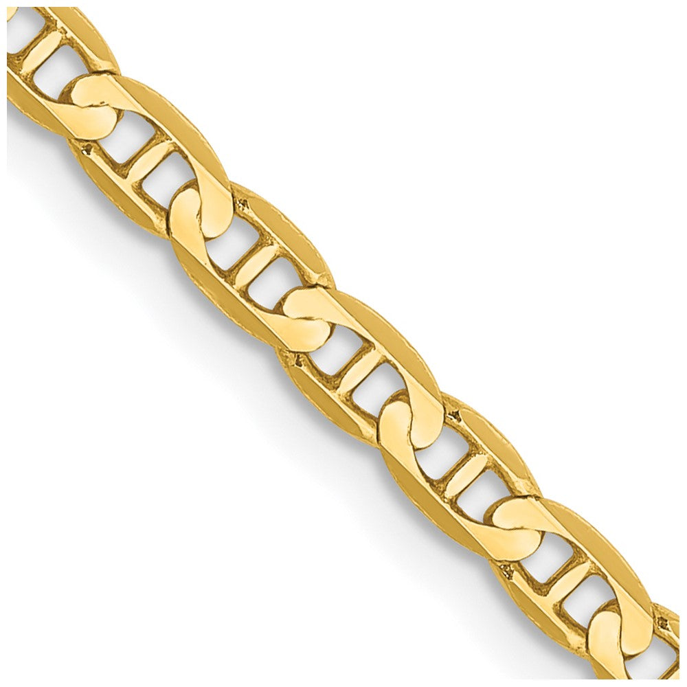 Solid;Polished;14k Yellow gold;Lobster;Concave