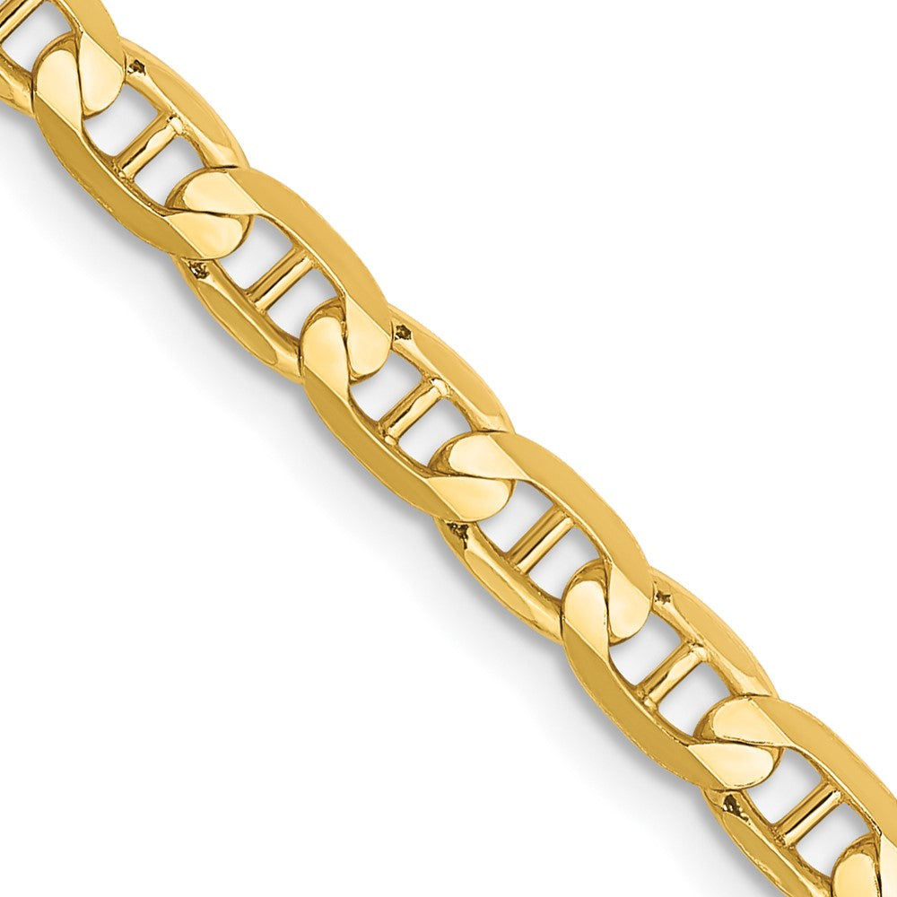 Solid;Polished;14k Yellow gold;Lobster;Concave