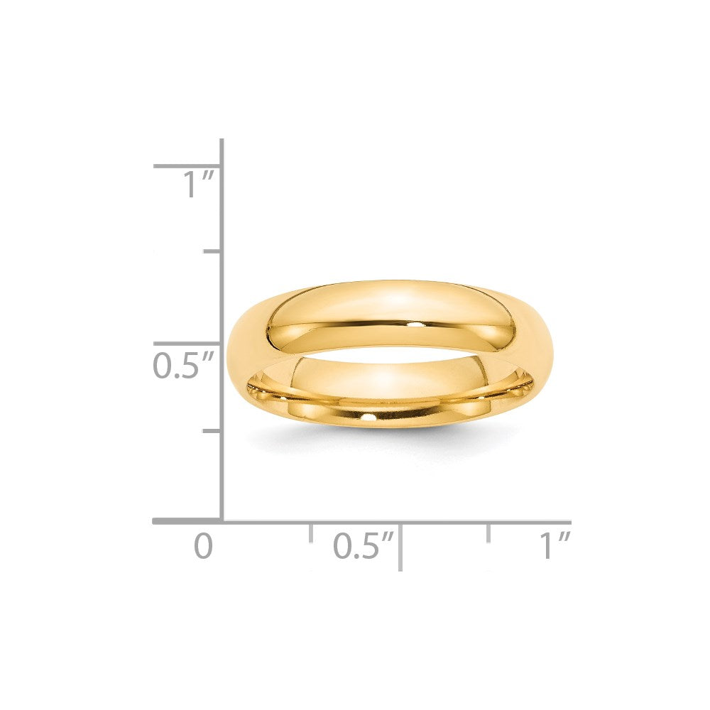 14k Yellow Gold 5mm Standard Weight Comfort Fit Wedding Band Size 10