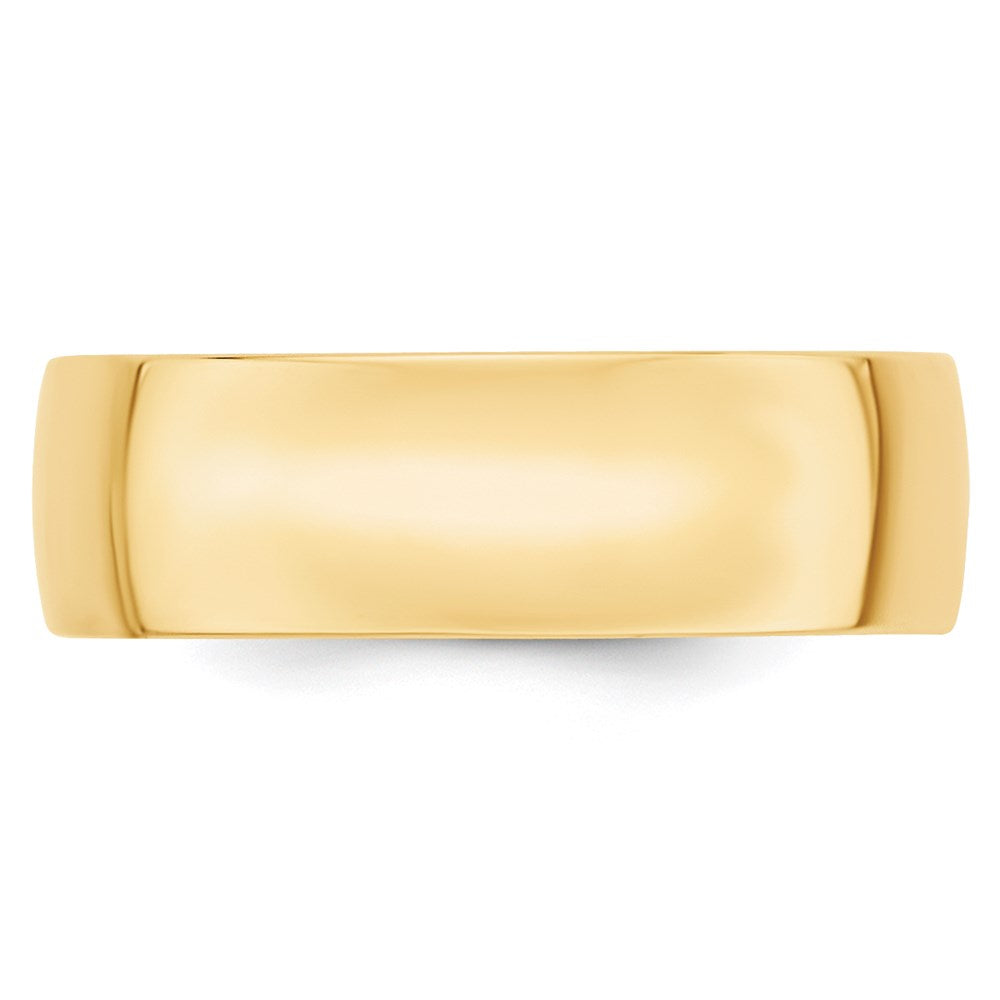 14k Yellow Gold 7mm Lightweight Comfort Fit Wedding Band Size 12