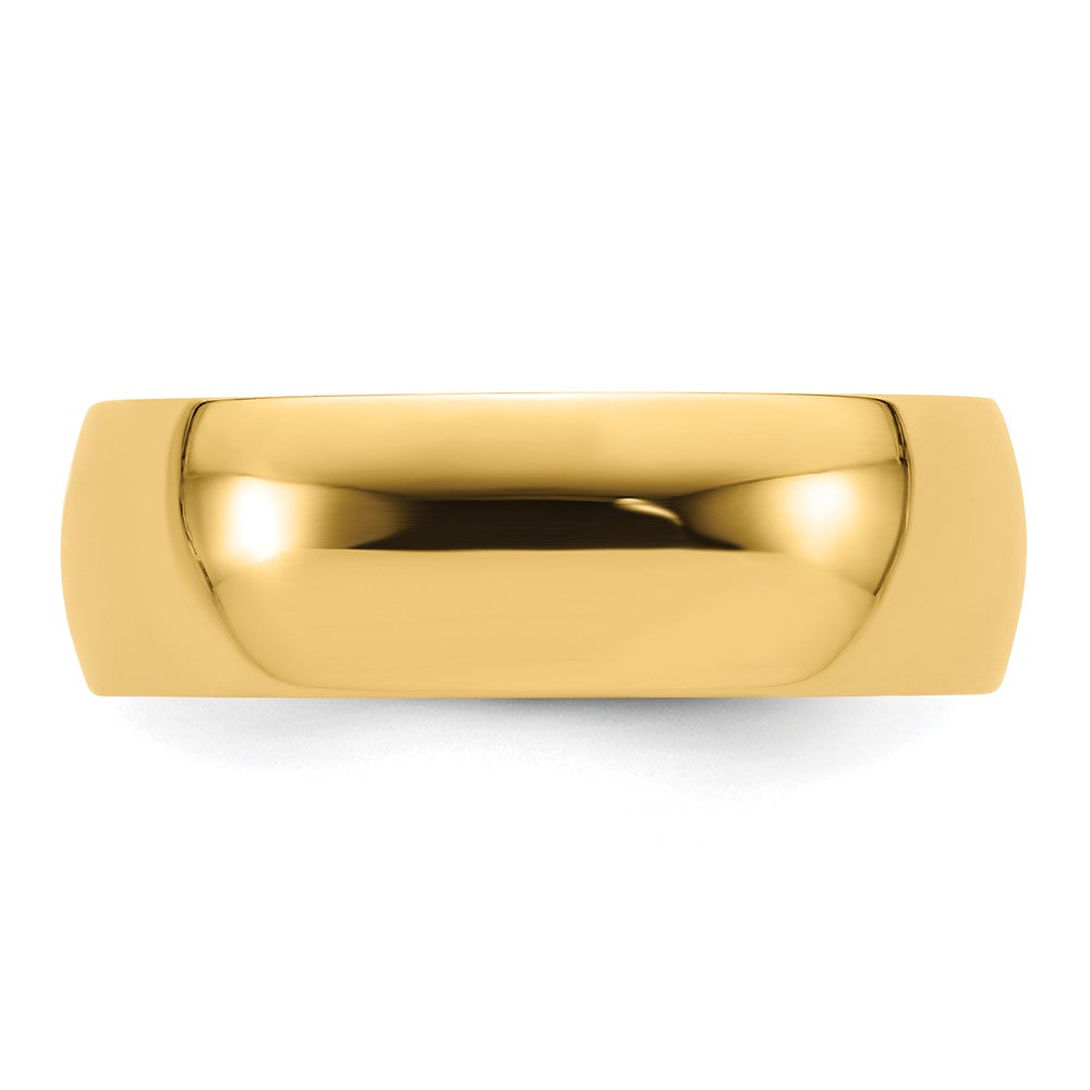 14k Yellow Gold 7mm Lightweight Comfort Fit Wedding Band Size 10.5