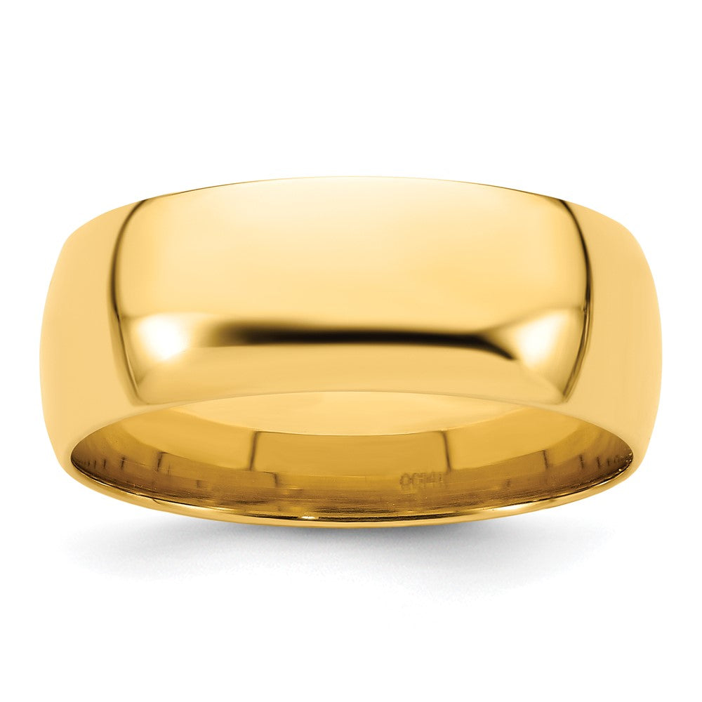 Solid;Polished;14k Yellow gold;Engravable;Comfort fit;Lightweight;Machined