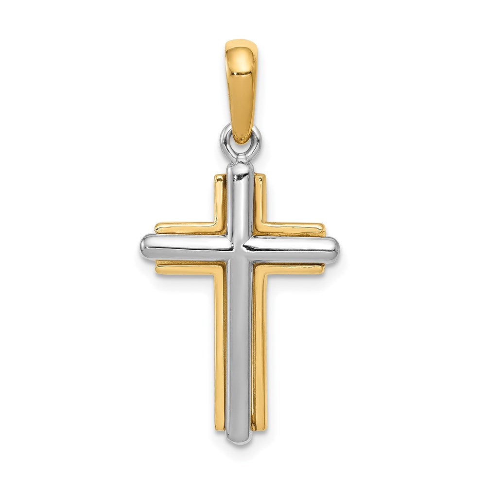 Solid;Casted;Polished;14K Two-tone;Open back