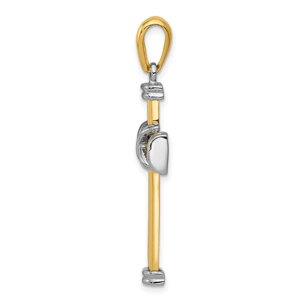 14k Two-tone Center -X- Latin Cross Pendant
