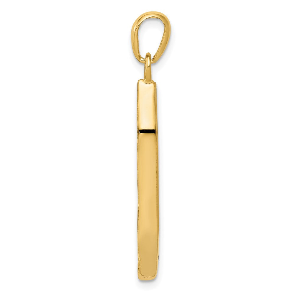 14K and White Rhodium Mezuzah with Shin Charm